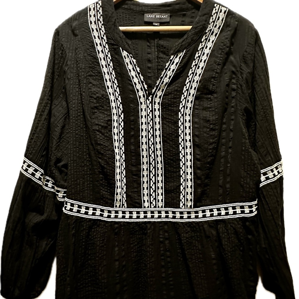 Lane Bryant Size 18 Black & White Boho Style blouse